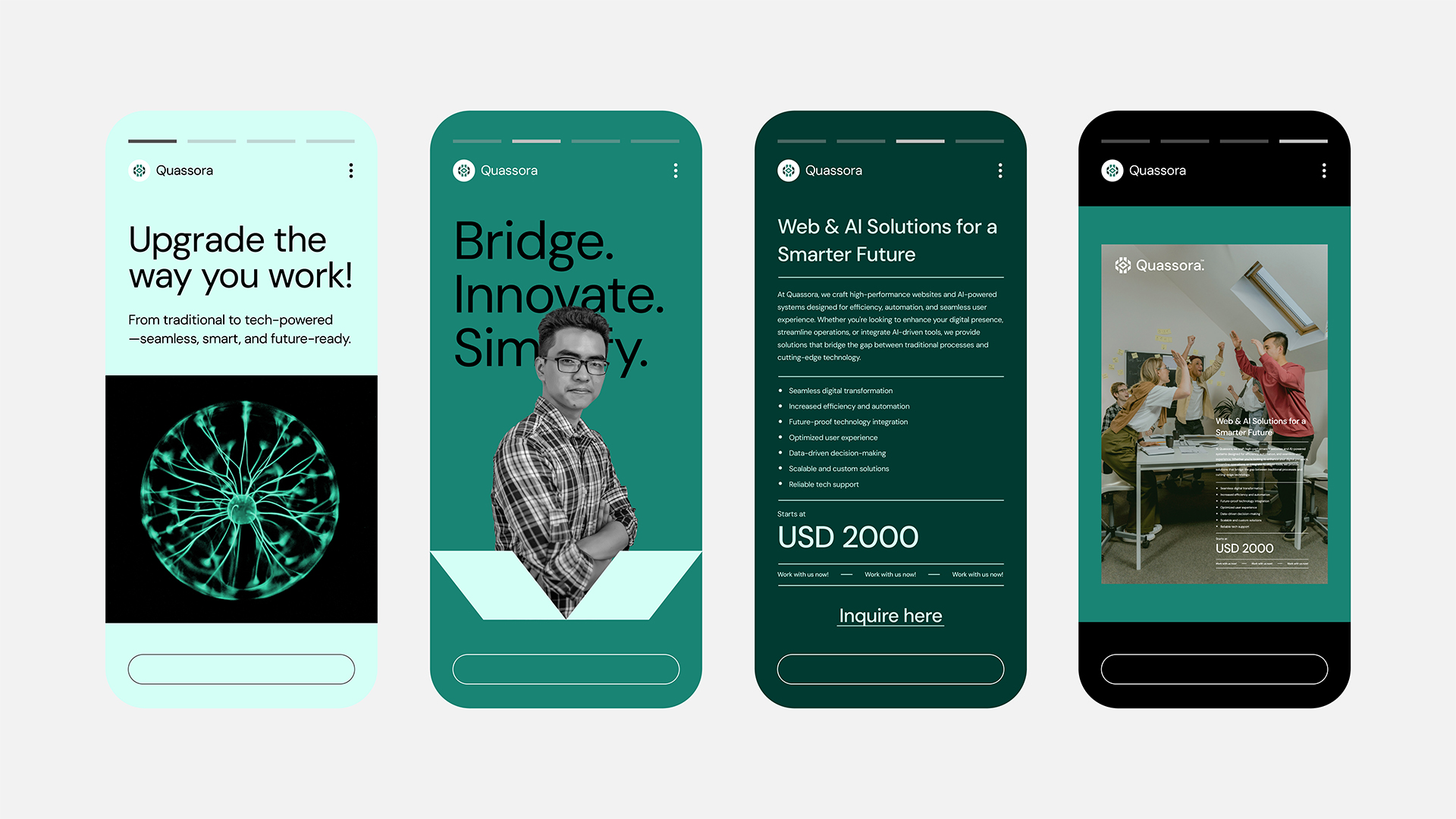 Quassora IT科技初創(chuàng)公司logo設(shè)計視覺識別vi設(shè)計，芯片與編碼元素
