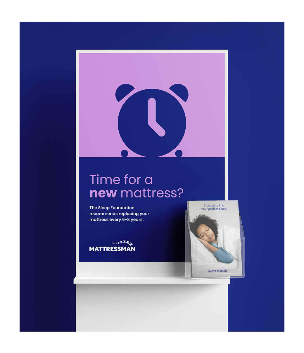 Mattressman英國(guó)最大在線床墊零售商品牌形象重塑logo設(shè)計(jì)vi應(yīng)用設(shè)計(jì)-睡眠字母Z曲線