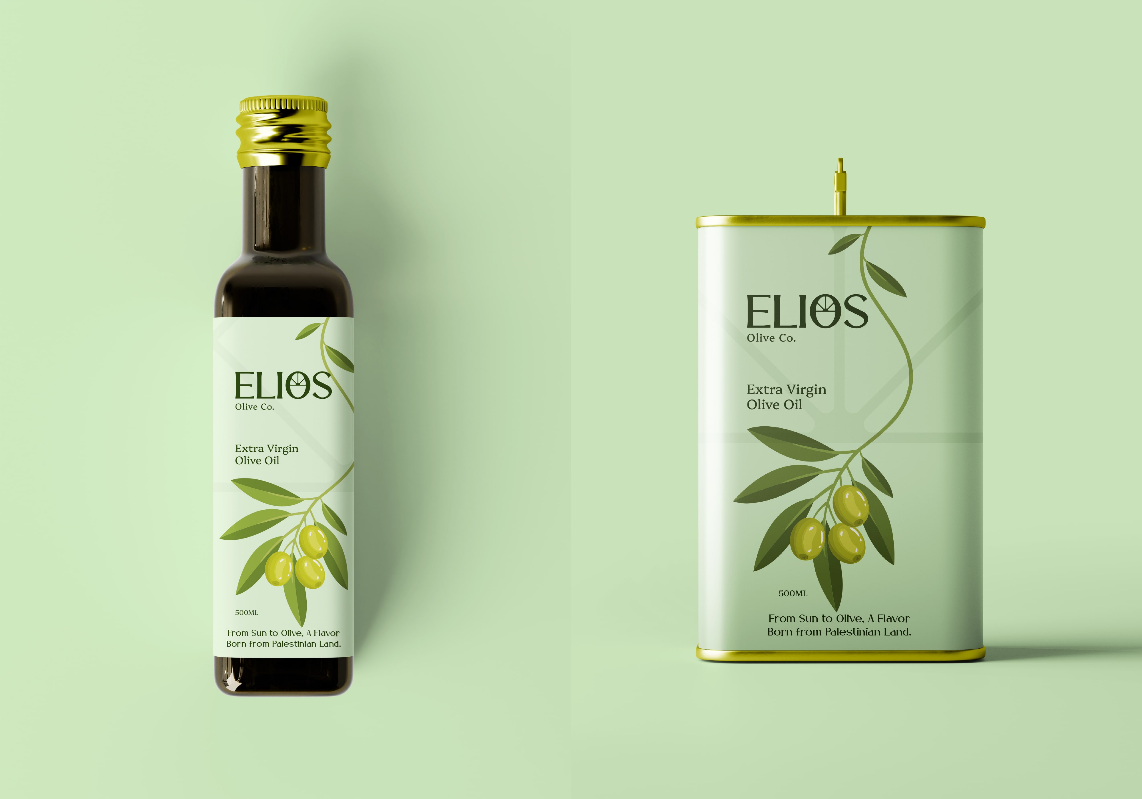 Elios代表文化和傳統(tǒng)橄欖油品牌logo設(shè)計(jì)包裝設(shè)計(jì)，自然清新風(fēng)格