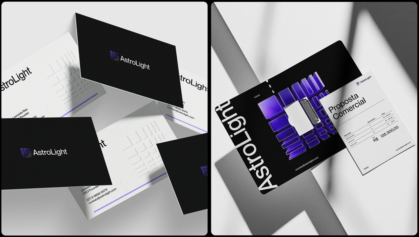 AstroLight LED照明品牌形象設(shè)計(jì)logo設(shè)計(jì)靈感源自數(shù)字LED像素