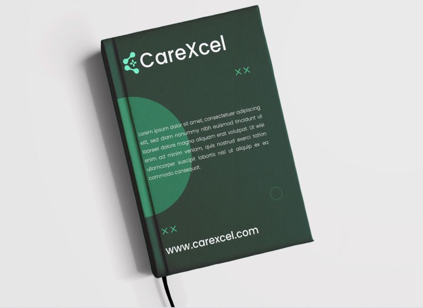 CareExcel 醫(yī)療保健解決方案公司logo設(shè)計(jì)vi設(shè)計(jì)，分子結(jié)構(gòu)加十字