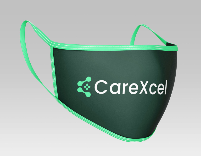 CareExcel 醫(yī)療保健解決方案公司logo設(shè)計(jì)vi設(shè)計(jì)，分子結(jié)構(gòu)加十字