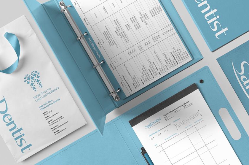 SanDentist 美容牙科品牌形象vi設計,清新風格突出安全與美麗 SanDentist 美容牙科品牌形象vi設計,清新風格突出安全與美麗