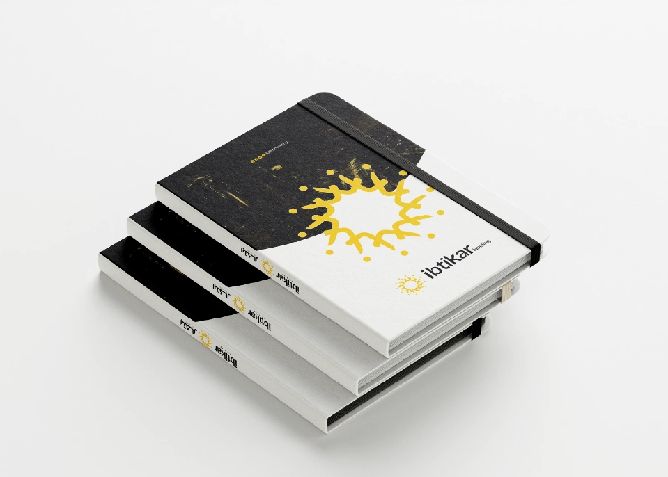 Ibtikar 投資控股公司logo設(shè)計企業(yè)形象vi設(shè)計類似旋轉(zhuǎn)太陽構(gòu)圖 Ibtikar 投資控股公司logo設(shè)計企業(yè)形象vi設(shè)計類似旋轉(zhuǎn)太陽構(gòu)圖