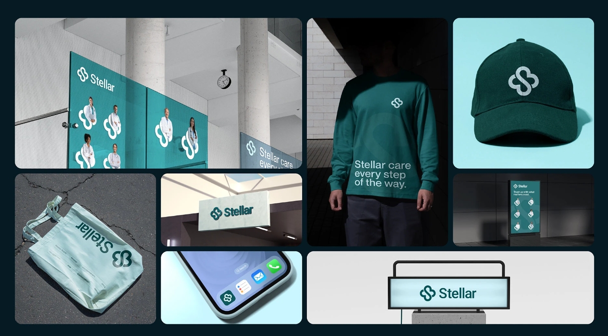 Stellar 醫(yī)院logo設(shè)計vi設(shè)計，融合多個醫(yī)療元素-上海logo設(shè)計公司