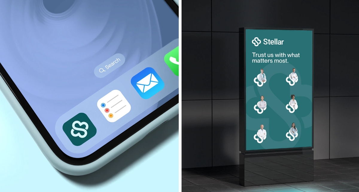 Stellar 醫(yī)院logo設(shè)計vi設(shè)計，融合多個醫(yī)療元素-上海logo設(shè)計公司