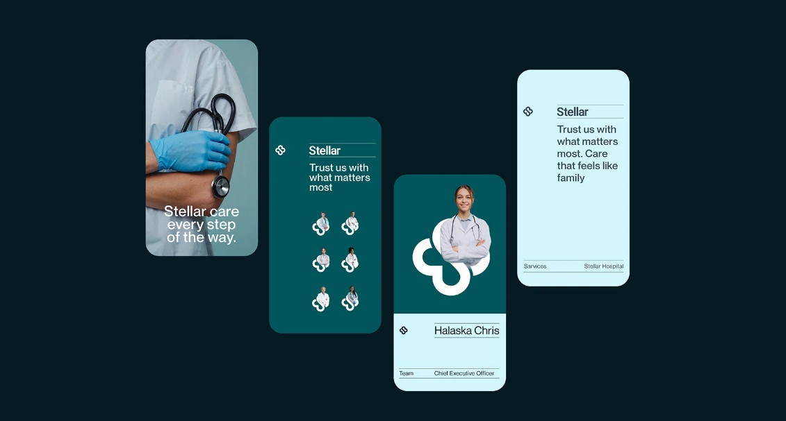 Stellar 醫(yī)院logo設(shè)計vi設(shè)計，融合多個醫(yī)療元素-上海logo設(shè)計公司