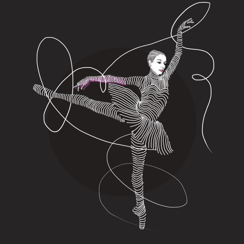 芭蕾舞演員由彎曲的線條組成 芭蕾舞演員由彎曲的線條組成