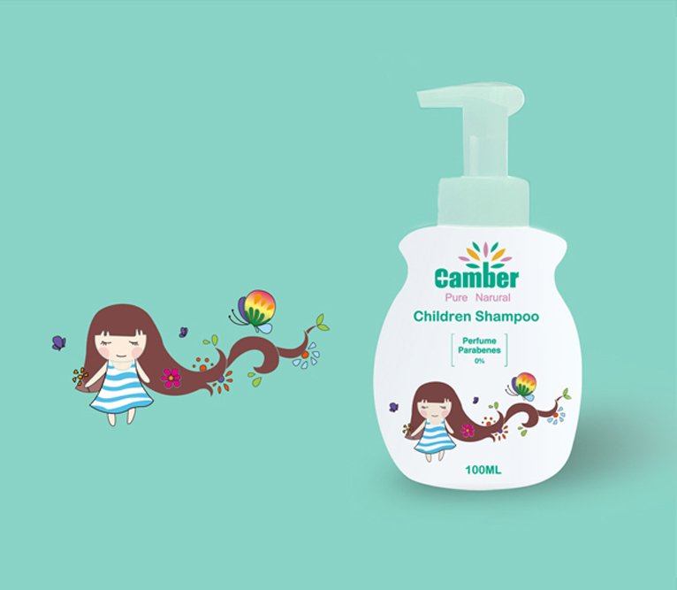 康貝小女孩系列兒童洗發(fā)露護膚品包裝設(shè)計