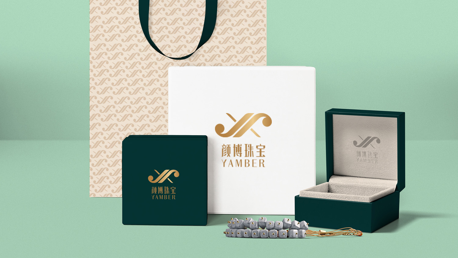 YAMBER顏博珠寶品牌設計logo設計