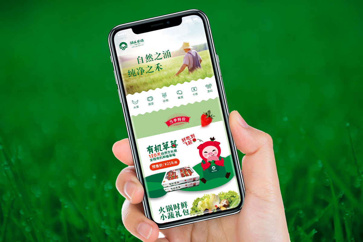 涌禾農(nóng)場農(nóng)產(chǎn)品有贊手機(jī)商城策劃設(shè)計
