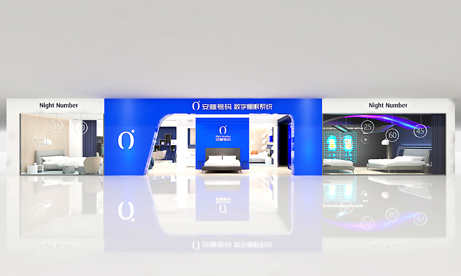 安睡號(hào)碼智能數(shù)字調(diào)節(jié)床墊SI連鎖專賣店店鋪設(shè)計(jì)